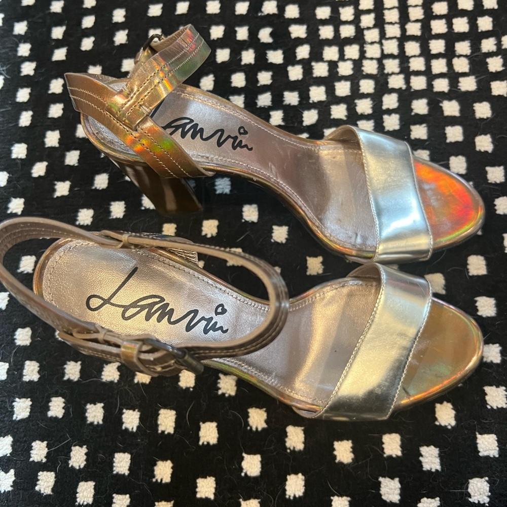 LANVIN vintage metallic Women's Heeled Sandals